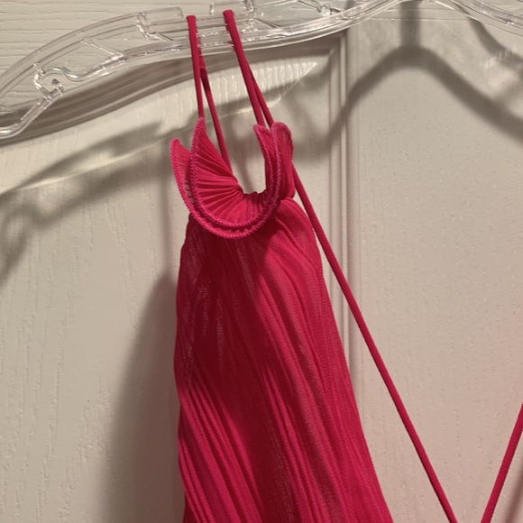 Zara pink pleated midi dress - Picture 3 of 10